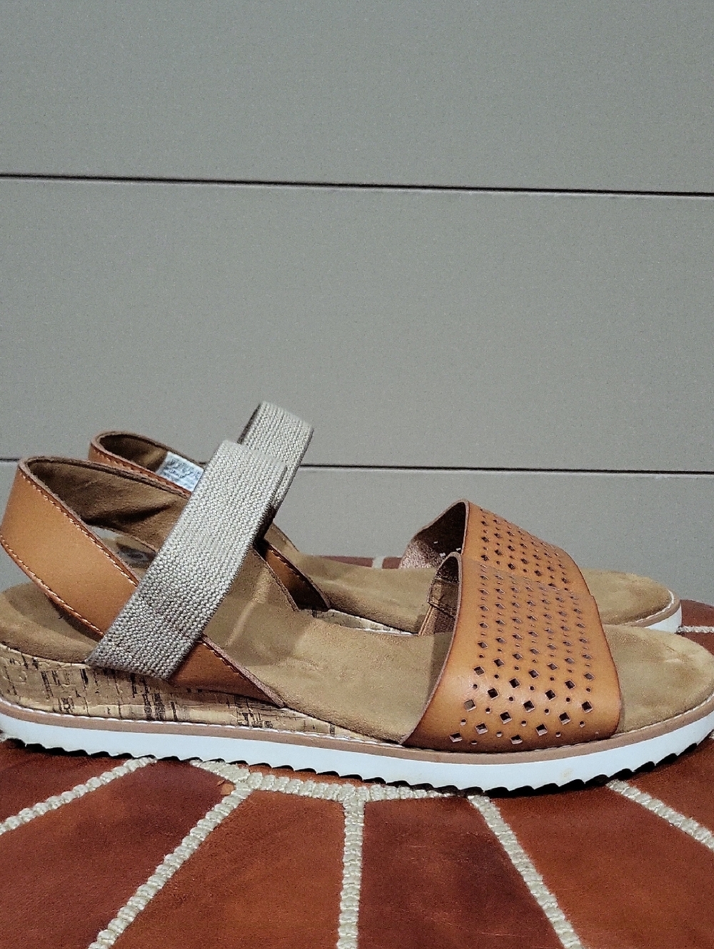Women’s Browb Leather Slingback Sandals with Elastic Strap